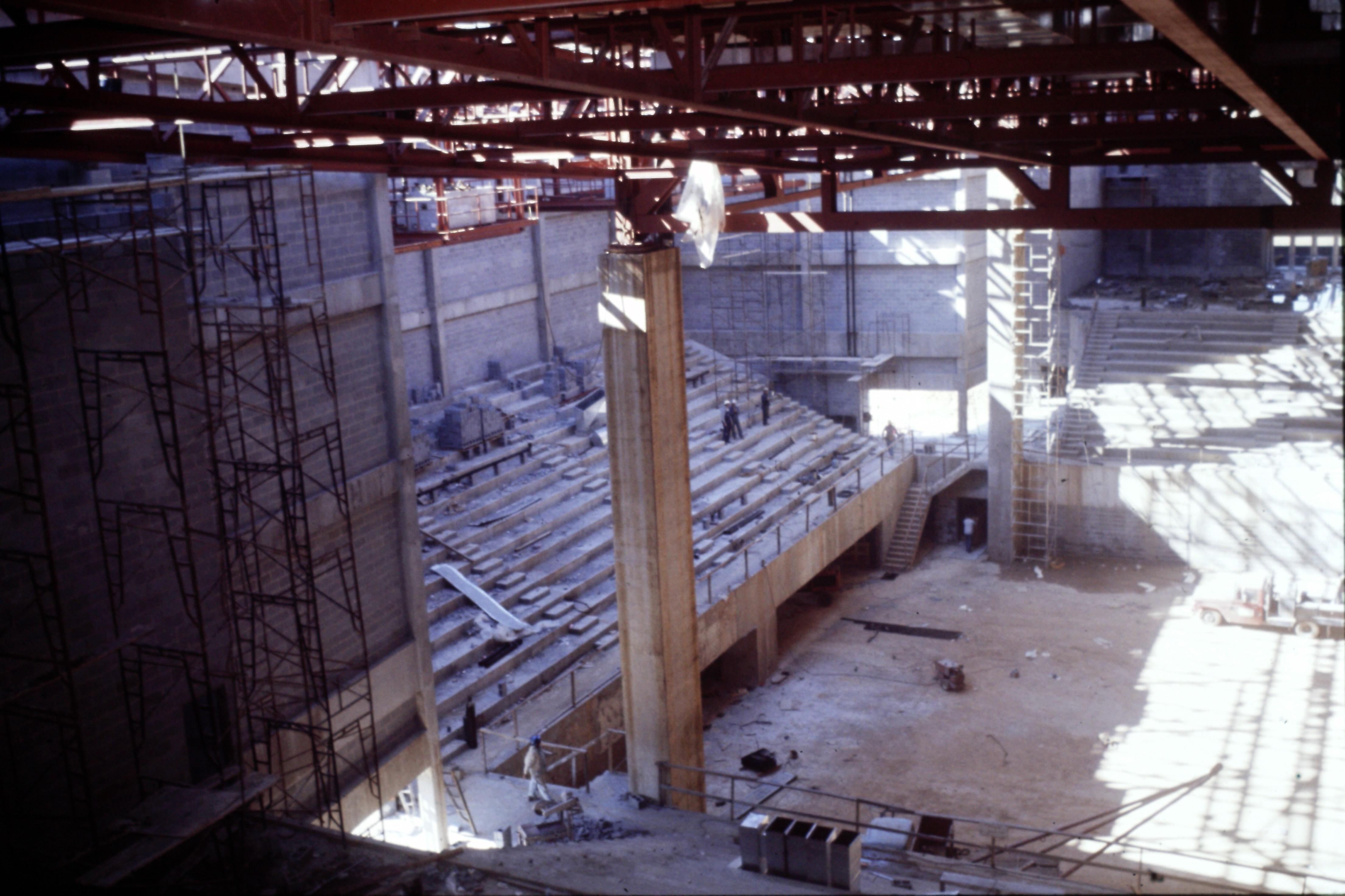 Red barn under construction