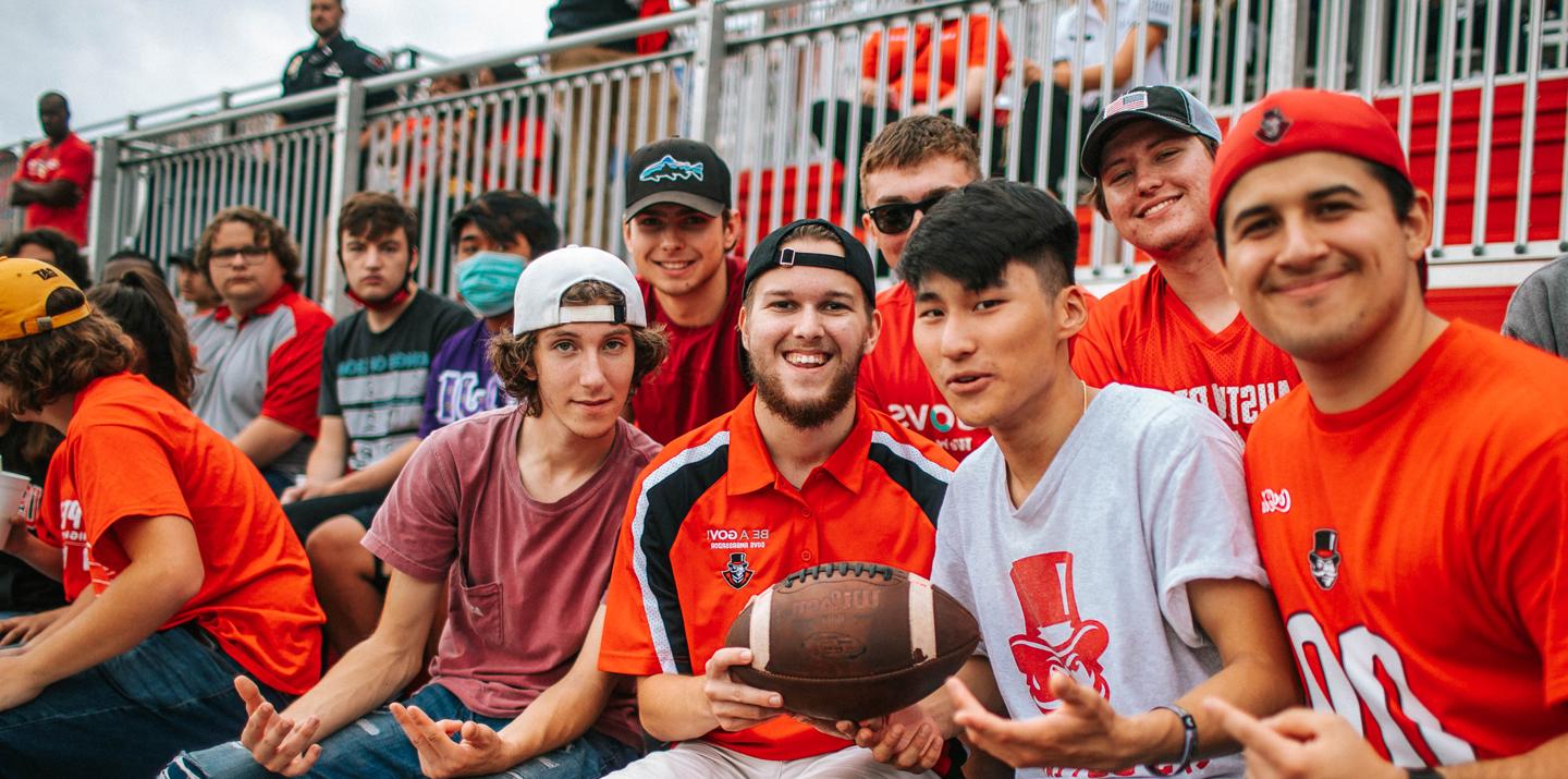 Students at football game